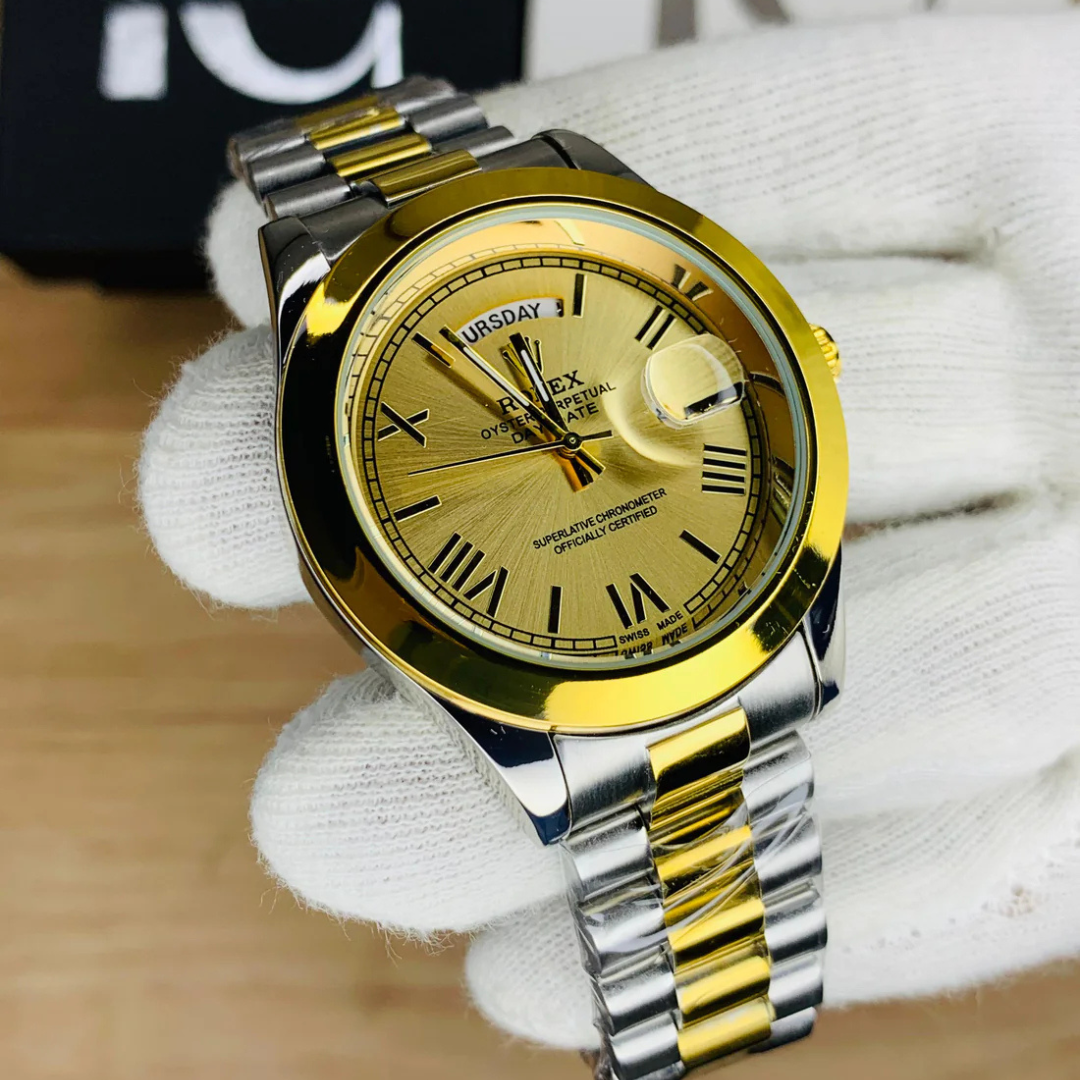 Rolex Day&Date Roman Model (Two Tone Gold)