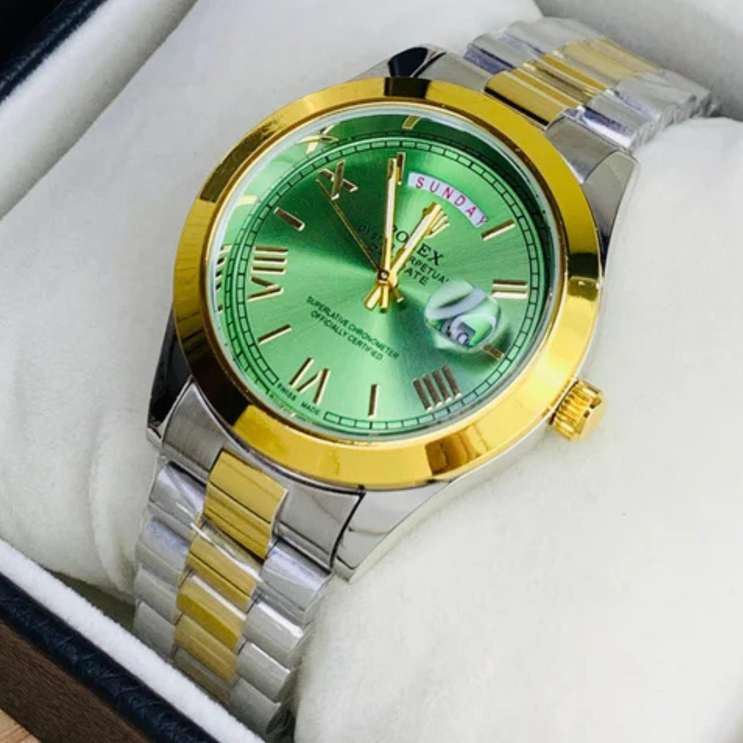 Rolex Day&Date Roman Model (Two Tone Green)