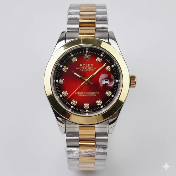 Rolex Watch – two tone red Dial MZO STORE