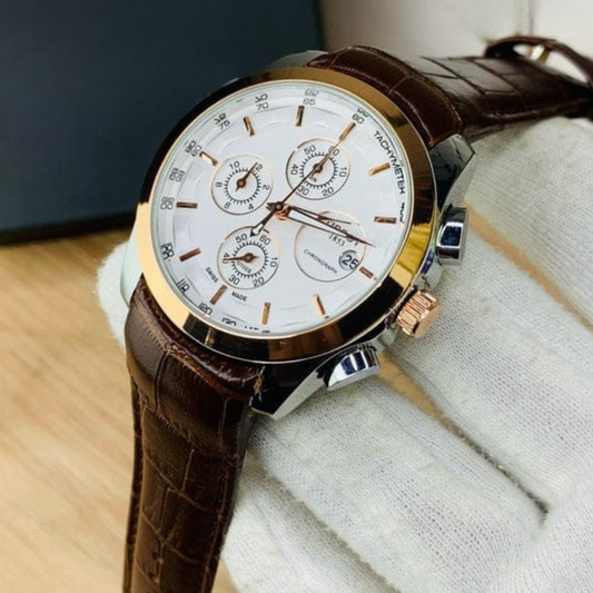 Branded Chronograph working Watch (Brown Gold)