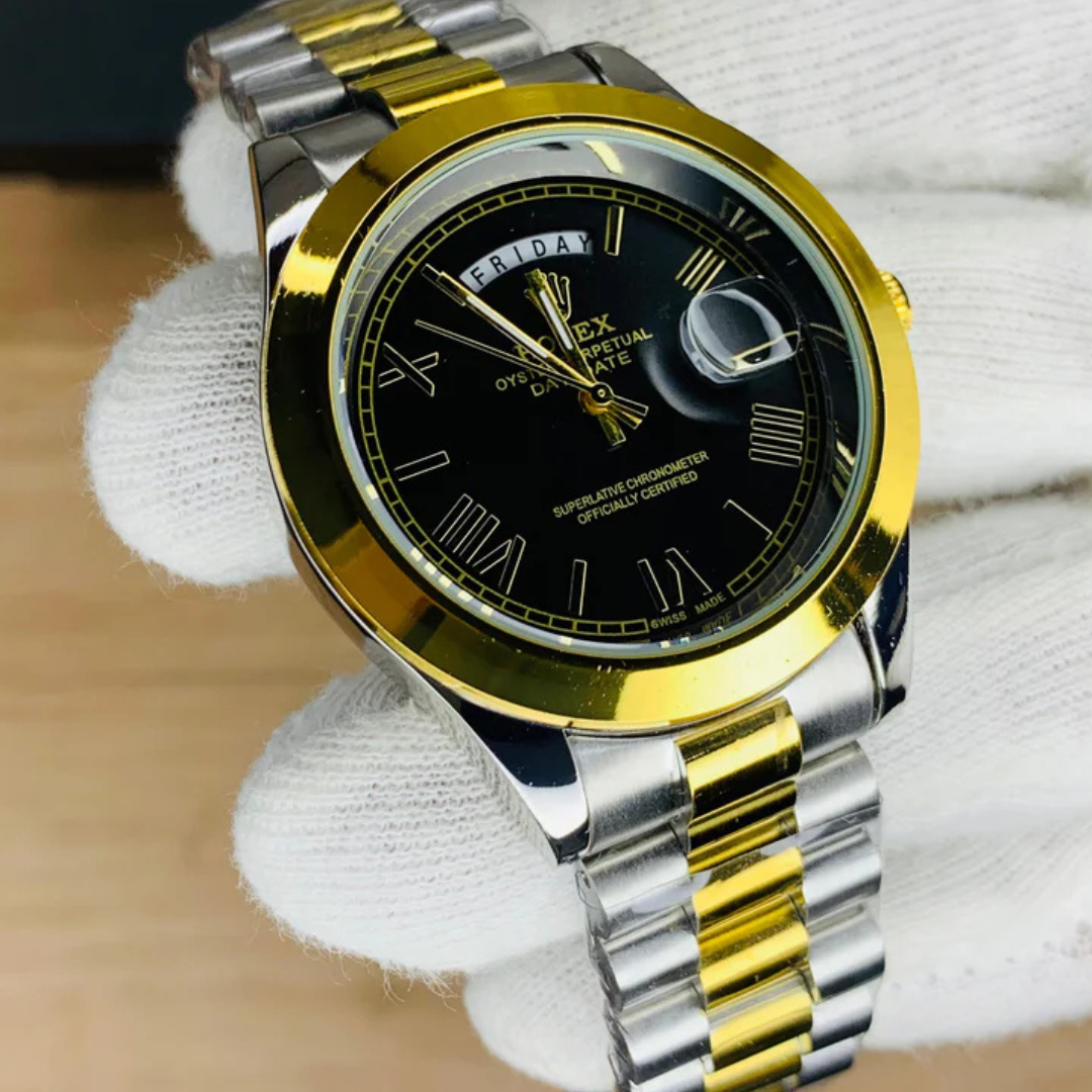 Rolex Day&Date Roman Model (Two Tone Black)