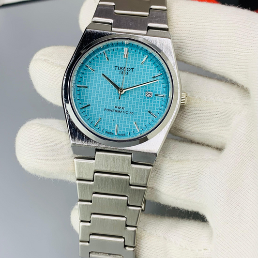 Tissot prx Silver light blue