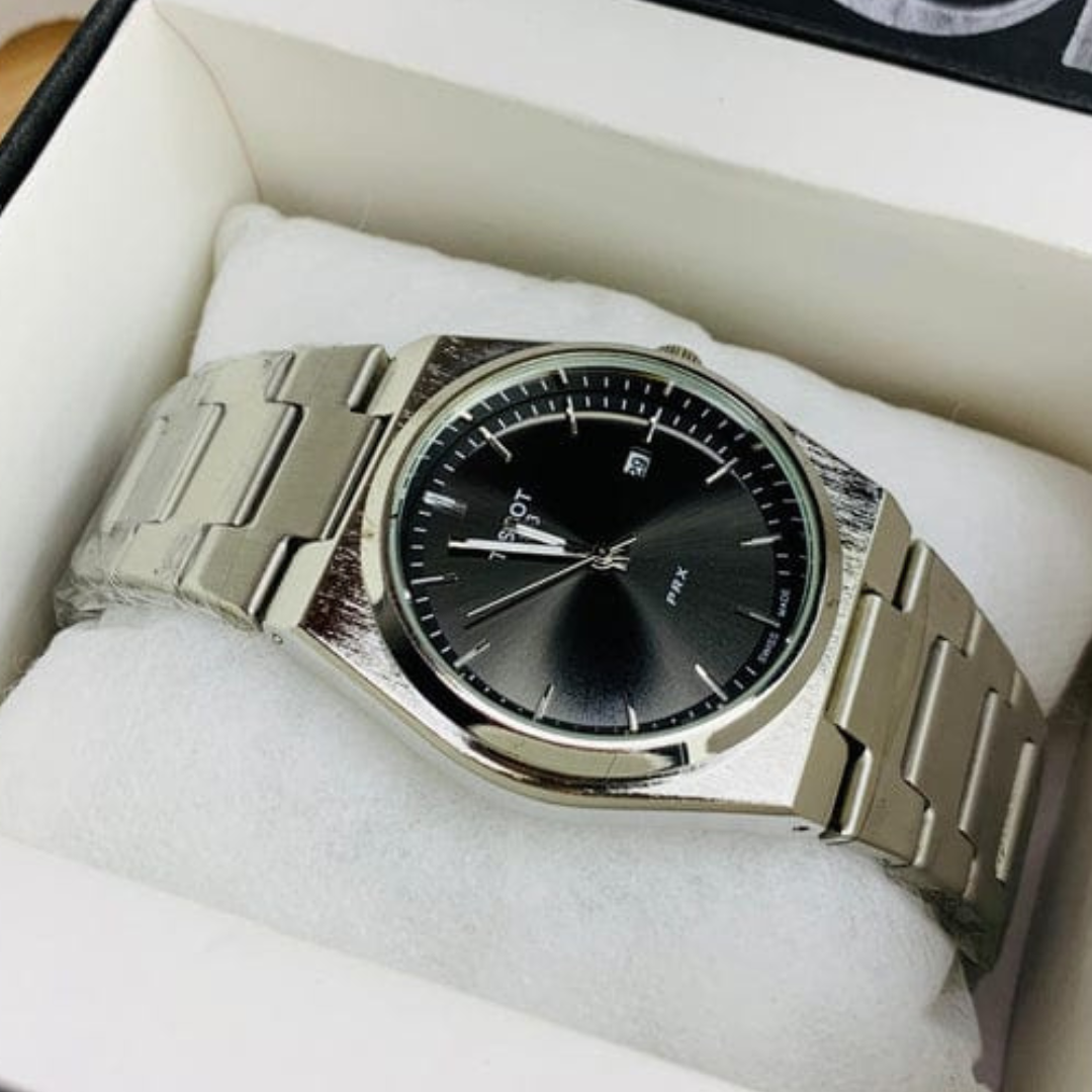 Tissot prx silver black