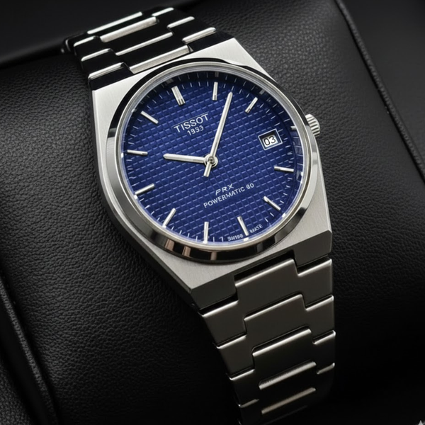 Tissot prx silver square blue