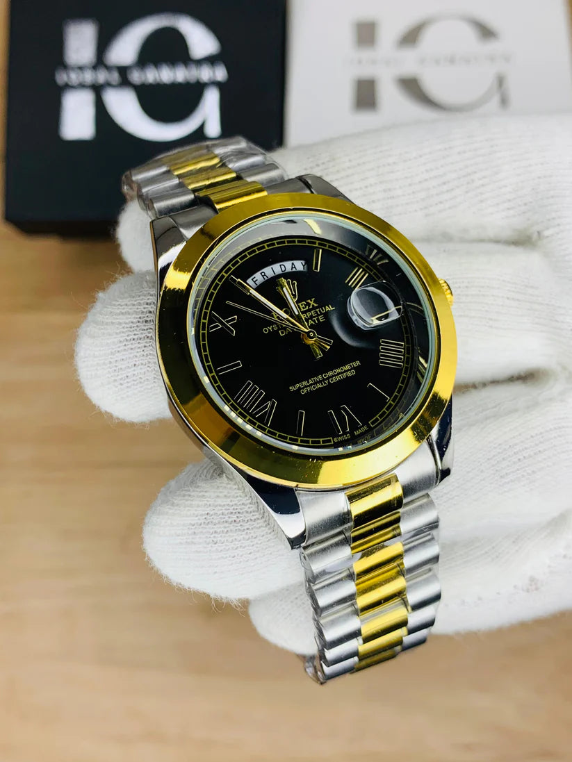 Rolex Day&Date Roman Model (Two Tone Black)
